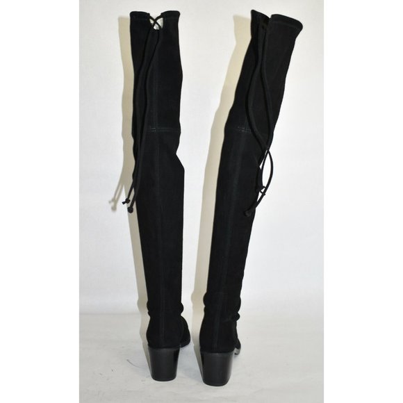 $800 STUART WEITZMAN Urban Over the Knee Boot BLACK BLOCK SUEDE 7.5 (PA28) - Picture 6 of 9